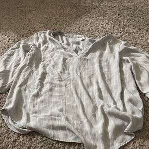 Maurices Soft Gray V-Neck Blouse
